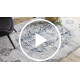 DISTIN 0820A azul marino / azul / blanca alfombra moderna - Adorno, vintage, flecos