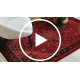 ORIENT Y307 Alfombra burdeos / negra Marco, clásico, ornamento, con flecos